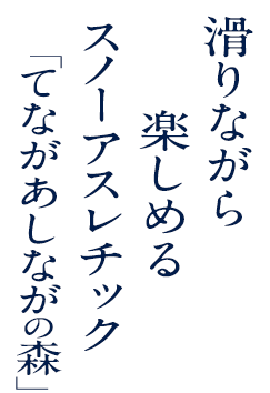 滑りながら楽しめるスノーアスレチック「てながあしながの森」