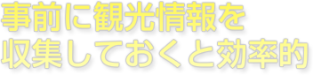 事前に観光情報を収集しておくと効率的