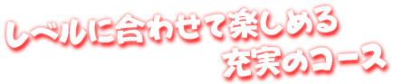 レベルに合わせて楽しめる充実のコース