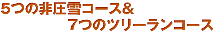 ５つの非圧雪コース＆７つのツリーランコース