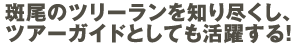 斑尾のツリーランを知り尽くし、ツアーガイドとしても活躍する！