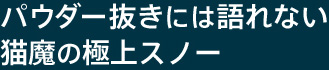 パウダー抜きには語れない 猫魔の極上スノー