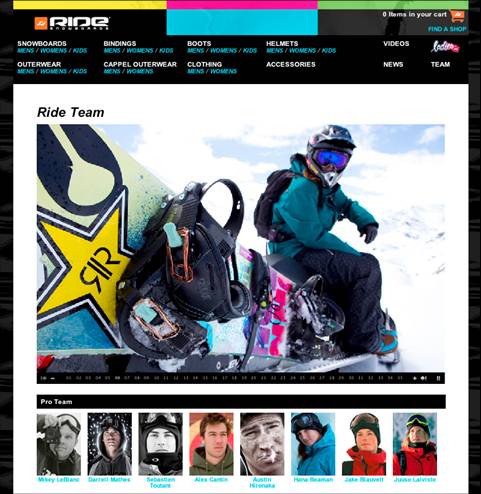 Ride Snowbnoards 11-12 チームラインアップとチームページリニューアルのお知らせ