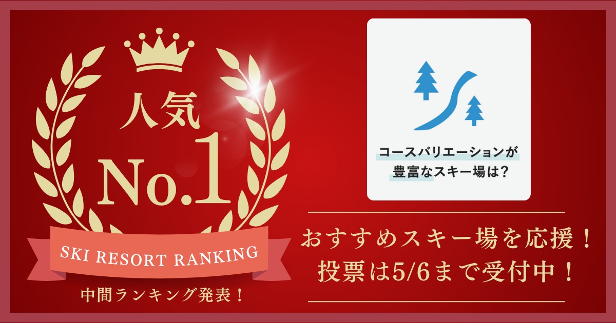 【5/6まで投票受付中！】2024‐2025シーズン　コースバリエーションが豊富なスキー場ランキング（中間発表）SURF&SNOW SKI RESORT RANKING