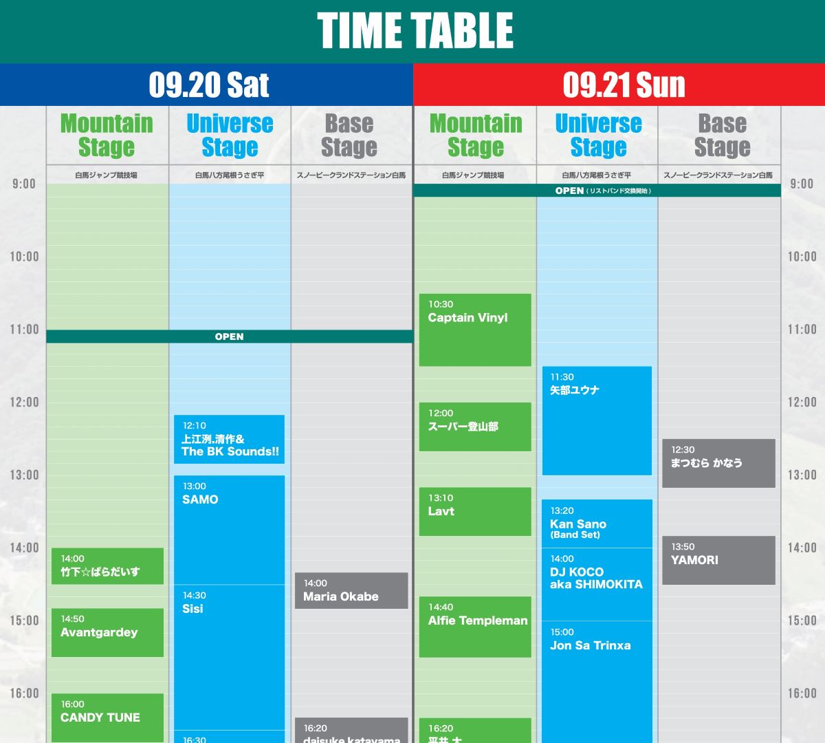 白馬ジャンプ競技場と標高1,400ｍの山の上がフェス会場となる「HAKUBA Mountain Festival 2025」