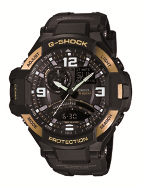 人気のアビエーションウォッチG-SHOCK「SKY COCKPIT」シリーズからブラック×ゴールドのNewカラーが登場