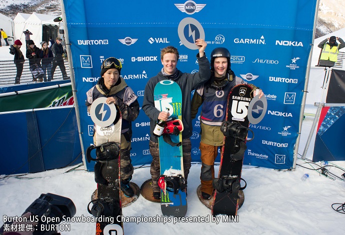 BURTON US OPENハーフパイプ結果　平岡卓2位、岡田良菜5位