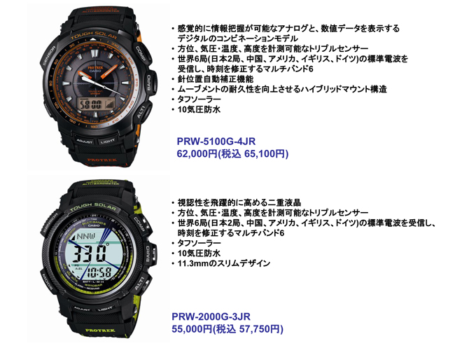 本格アウトドアウオッチ“PRO TREK” にアウトドアテイスト溢れる視認性を向上させたNewモデルが7月末発売