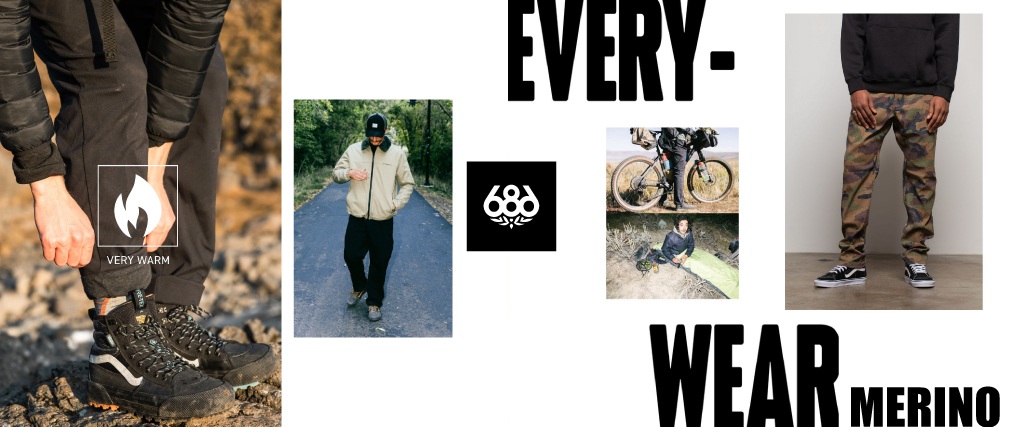 686より発売即完売の伝説的パンツ「Everywhere メリノウールライナーパンツ」に、都会とフィールドを融合させる新色「DARK CAMO」が登場