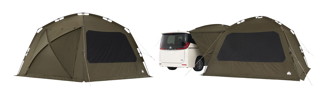 アウトドアブランド「LOGOS」から組立て約2分の大型スクリーンタープが