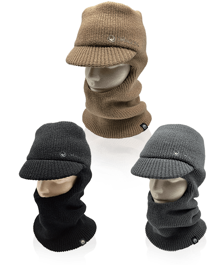 BRIM KNIT BALACLAVA / BLACK BRIM KNIT BALACLAVA / BEIGE BRIM KNIT BALACLAVA / GRAY