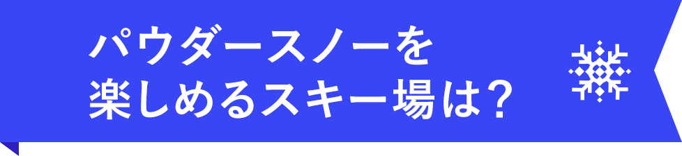 パウダースノーを楽しめるスキー場は？