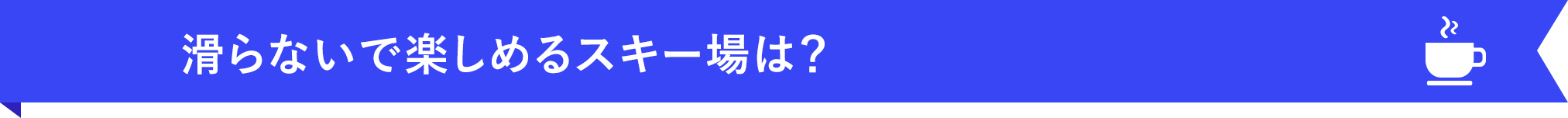 滑らないで楽しめるスキー場は？
