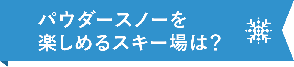パウダースノーを楽しめるスキー場は？