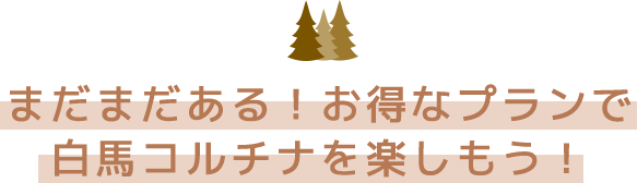 まだまだある!お得なプランで白馬コルチナを楽しもう!