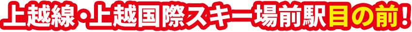 上越線 上越国際スキー場駅目の前！