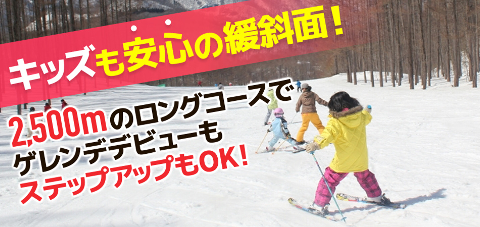 初級者OK！！緩斜面で超楽々のロングコース|水上高原スキーリゾート
