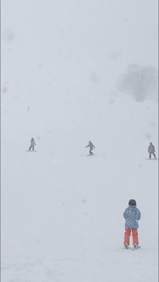 吹雪の中で|おじろスキー場のクチコミ画像