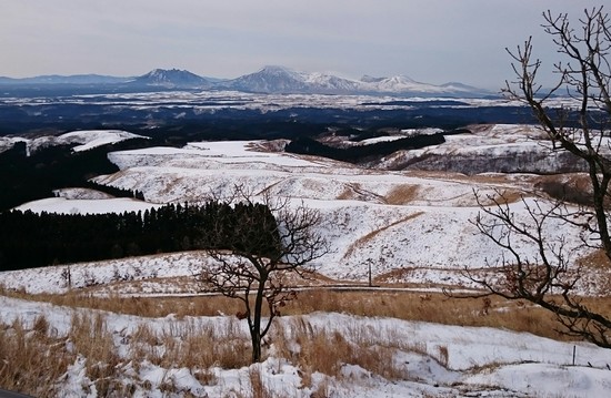 雪景色の阿蘇五岳|九重スキー場のクチコミ画像