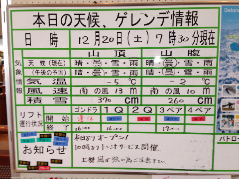 2014-2015シーズン　オープン|キューピットバレイのクチコミ画像