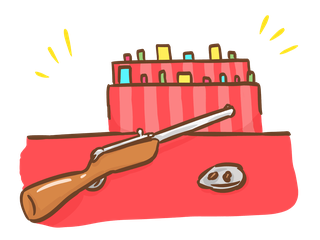 射的コーナーのイラスト